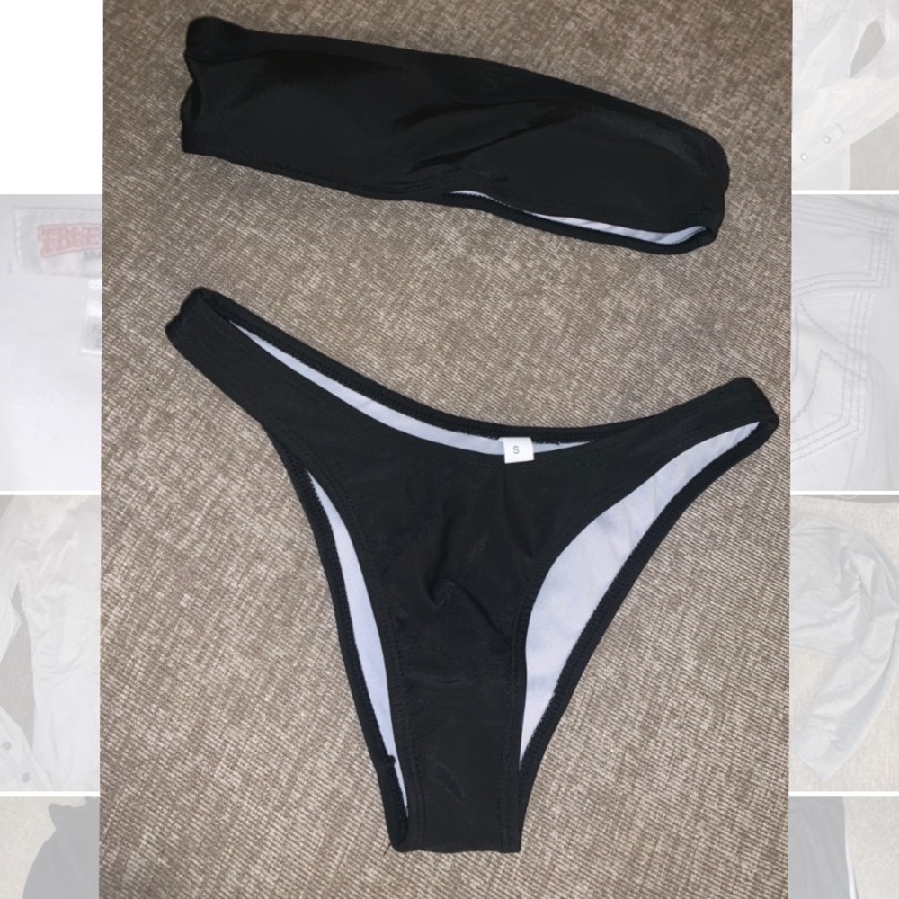 Tiny black bikini